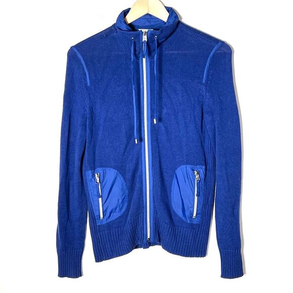 Chico's Zenergy 0 royal blue full zip sweater jacket size 4  B102 - Picture 1 of 3